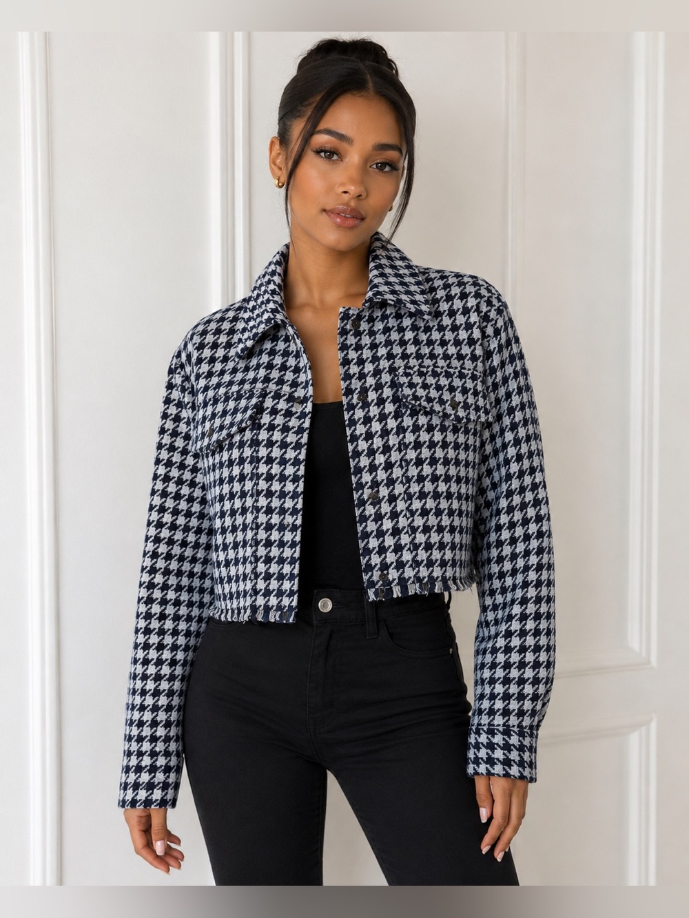NWT WD.NY Cropped Houndstooth Jacket  size S